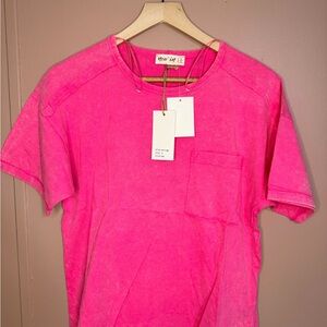 Neon Pink acid wash T-Shirt